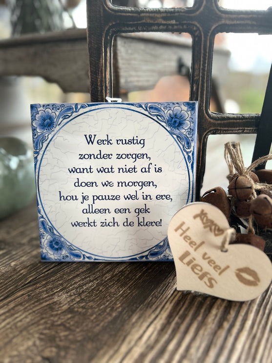 Tegels delfts blauw - Werk rustig