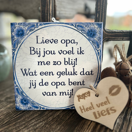 Tegels delfts blauw - Lieve opa