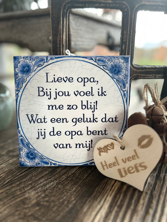 Tegels delfts blauw - Lieve opa