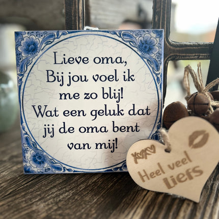 Tegels delfts blauw - Lieve Oma