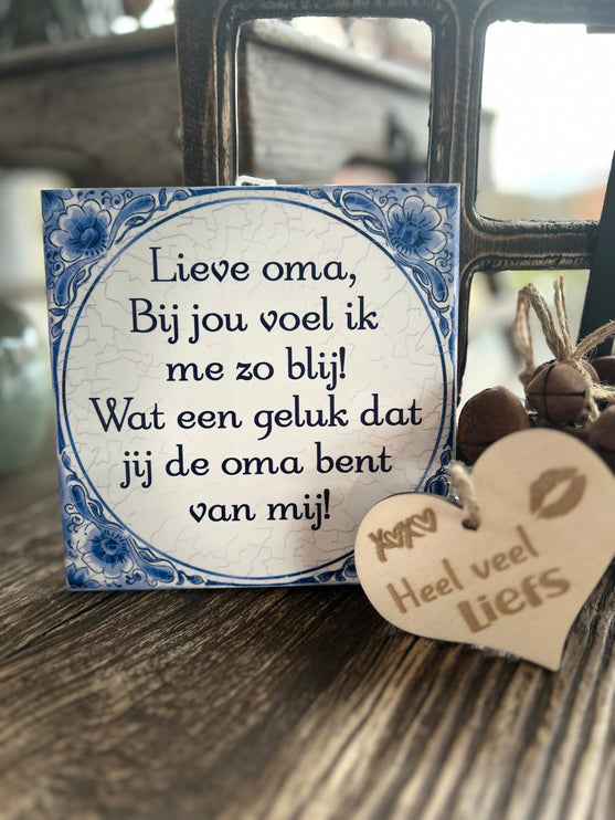 Tegels delfts blauw - Lieve Oma