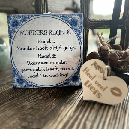 Tegels delfts blauw - Moeders regels