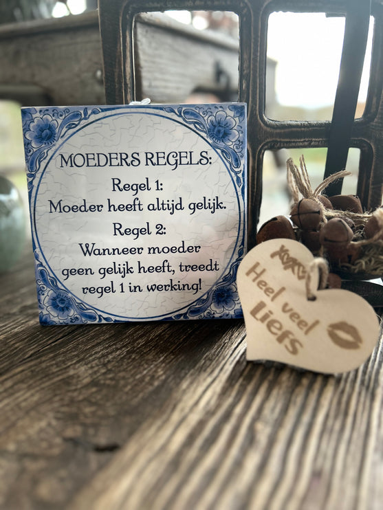 Tegels delfts blauw - Moeders regels