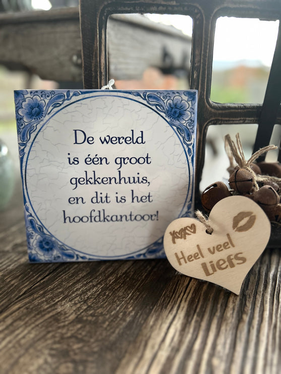 Tegels delfts blauw - Wereld gekkenhuis