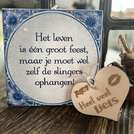 Tegels delfts blauw - feest slingers