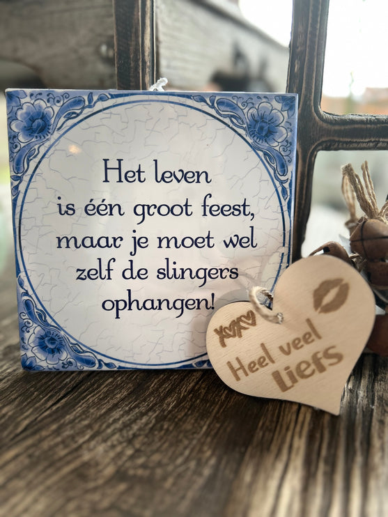 Tegels delfts blauw - feest slingers