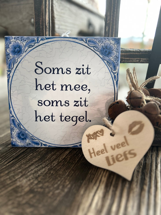 Tegels delfts blauw - Soms zit het mee