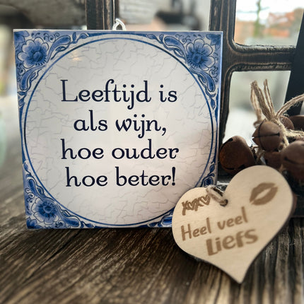 Tegel Delfts Blauw - Leeftijd als wijn