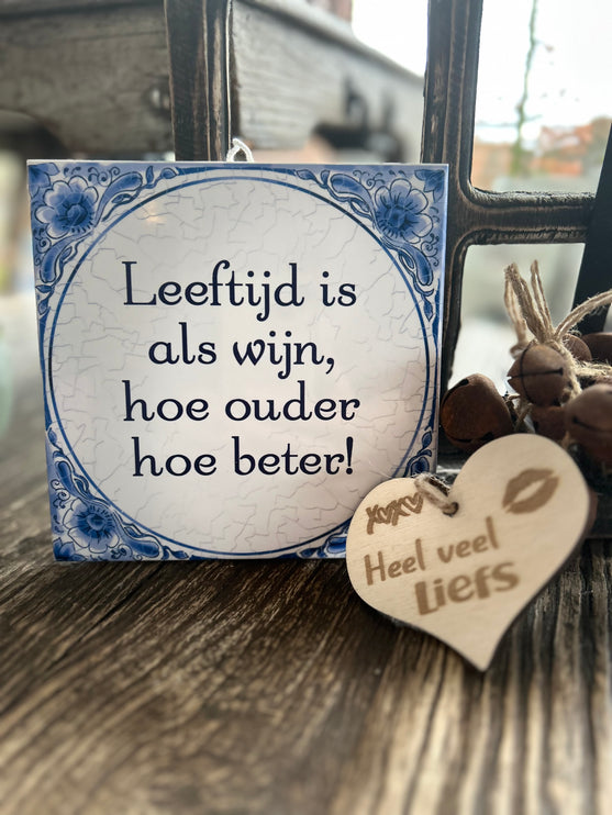 Tegel Delfts Blauw - Leeftijd als wijn