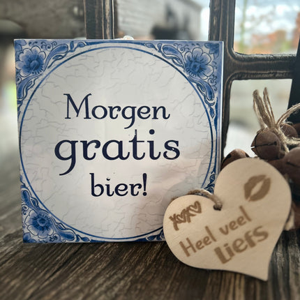Tegel Delfts Blauw - Gratis bier