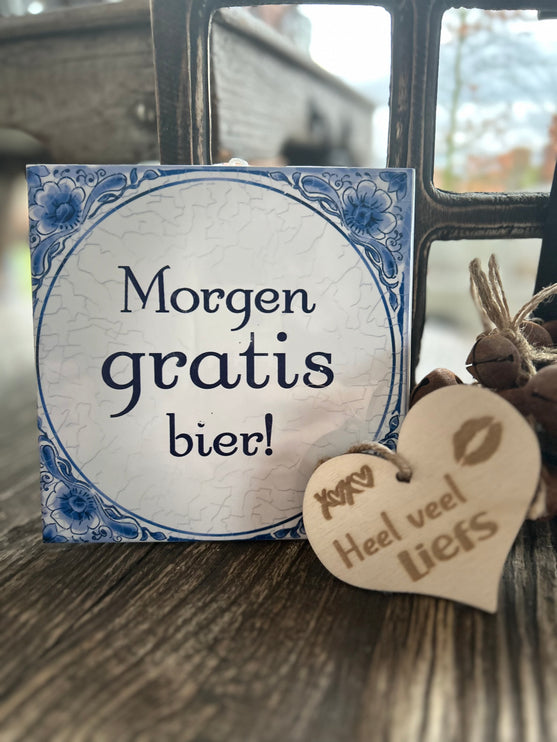 Tegel Delfts Blauw - Gratis bier