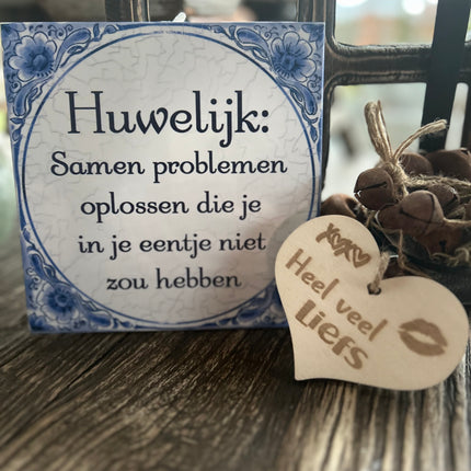 Tegel Delfts Blauw - Huwelijk