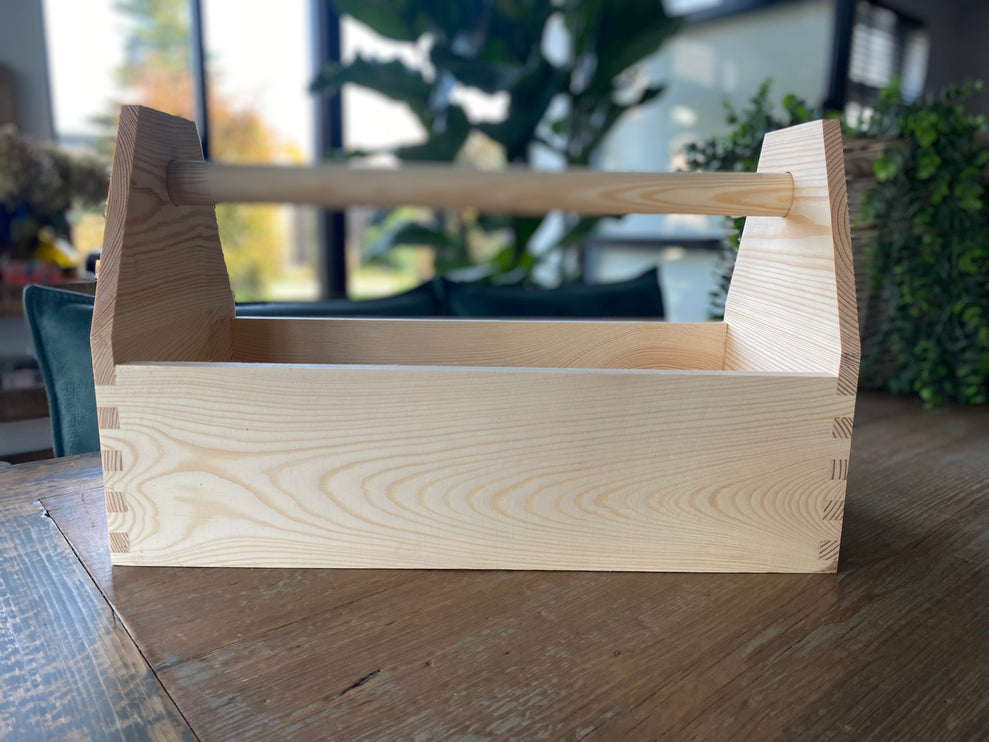 Houten (gereedschaps) kist met eigen tekst - foto