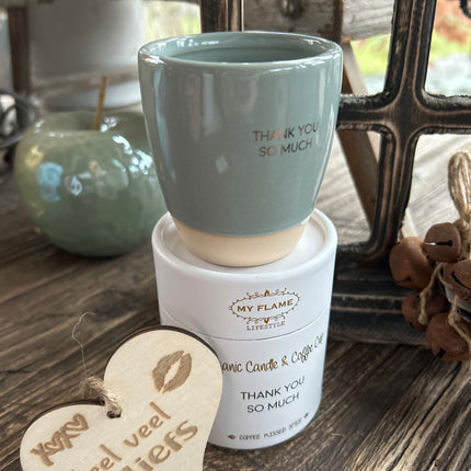 MY FLAME - SOJAKAARS IN KOFFIEKOP - THANK YOU SO MUCH - COFFEE KISSED SPICE