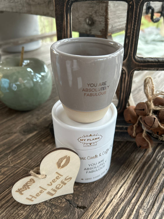 MY FLAME - SOJAKAARS IN KOFFIEKOP - YOU ARE ABSOLUTELY FABULOUS - COFFEE KISSED SPICE