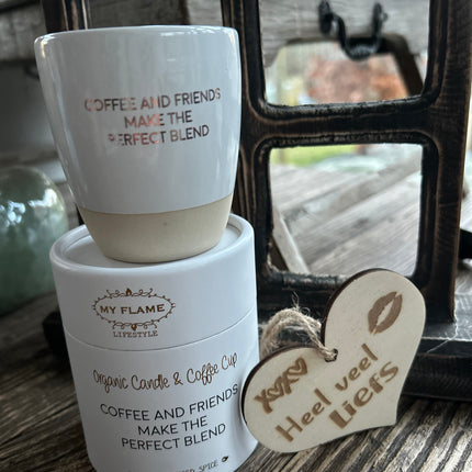 MY FLAME - SOJAKAARS IN KOFFIEKOP - COFFEE & FRIENDS, MAKE THE PERFECT BLEND - COFFEE KISSED SPICE