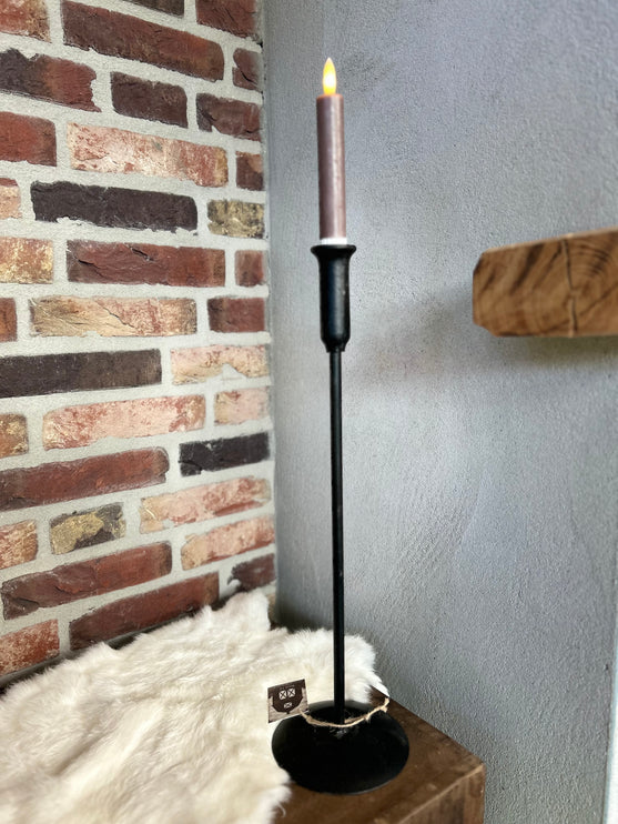 Ijzeren kandelaar Zwart L