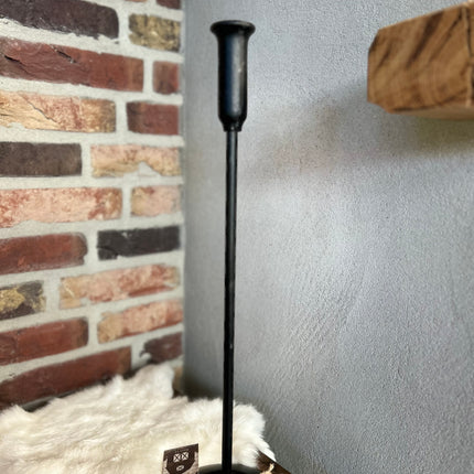 Ijzeren kandelaar Zwart L
