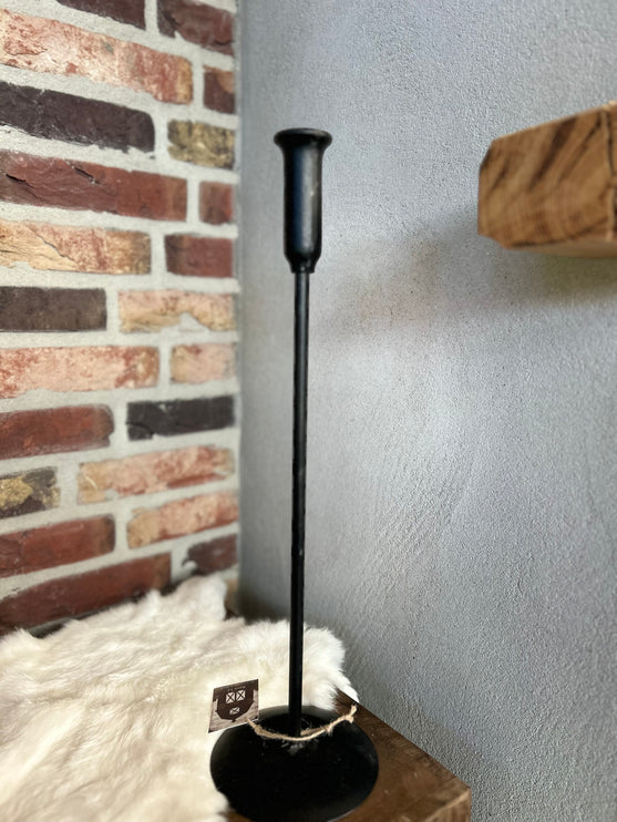 Ijzeren kandelaar Zwart L