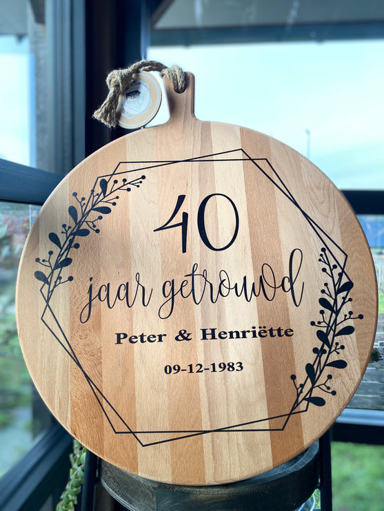 Serveerplank Rond 40 jaar getrouwd