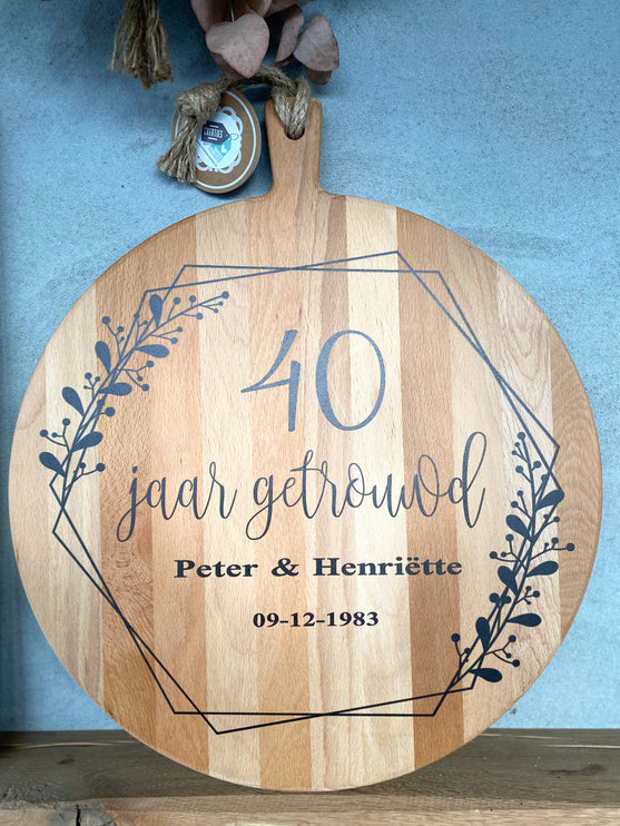 Serveerplank Rond 40 jaar getrouwd