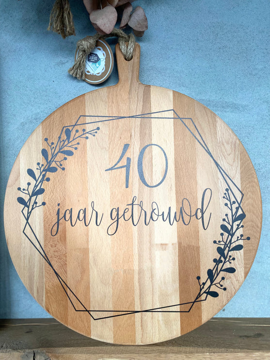 Serveerplank Rond 40 jaar getrouwd