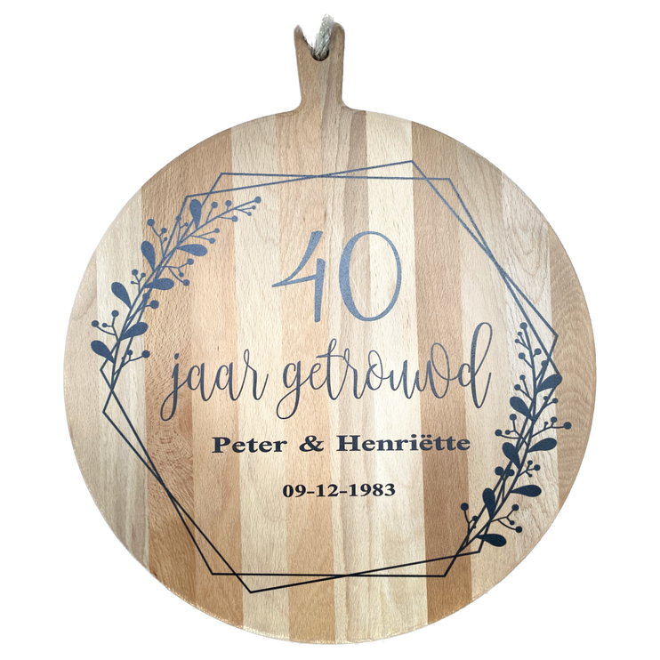 Serveerplank Rond 40 jaar getrouwd