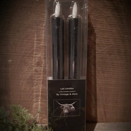 Set van 2 ledkaarsen Zwart