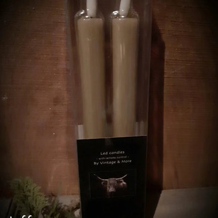 Set van 2 Ledkaarsen Toffee