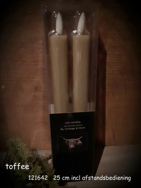 Set van 2 Ledkaarsen Toffee