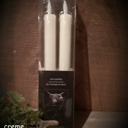 Set van 2 Ledkaarsen Creme