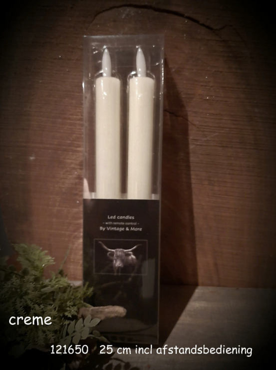 Set van 2 Ledkaarsen Creme