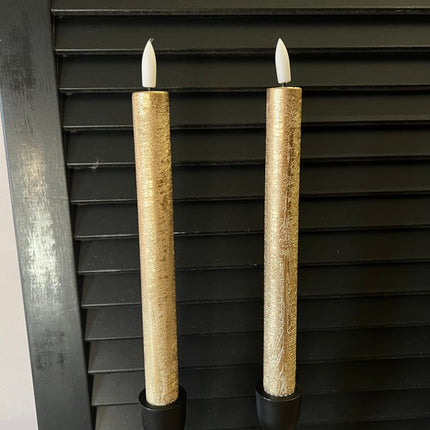 Set van 2 Ledkaarsen Goud
