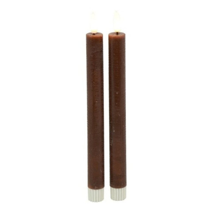 Set van 2 Ledkaarsen Bruin
