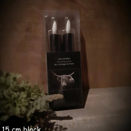 Set van 2 ledkaarsen Black