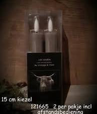Set van 2 Ledkaarsen Kiezel