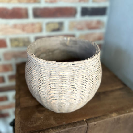 Stenen Pot Bolvorm Rotan L