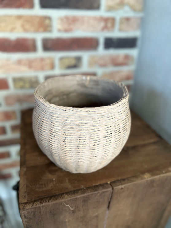 Stenen Pot Bolvorm Rotan L
