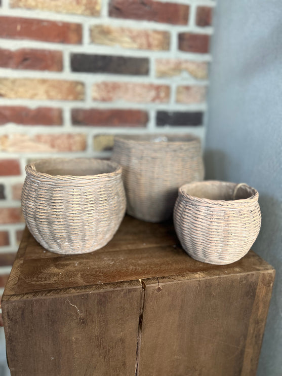 Stenen Pot Bolvorm Rotan S