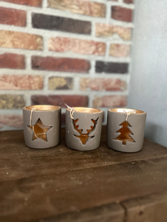 Set van 3 Waxinehouders Kerstmis