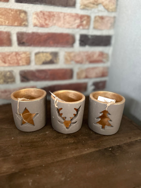 Set van 3 Waxinehouders Kerstmis