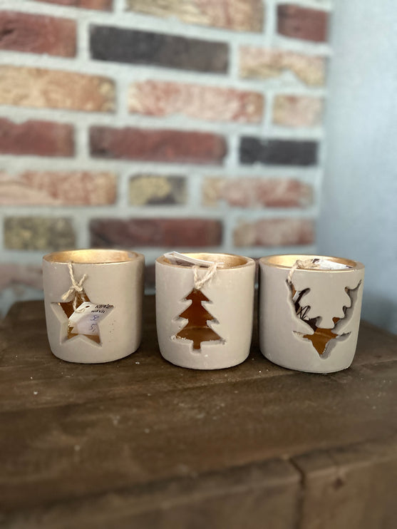 Set van 3 Waxinehouders Kerstmis