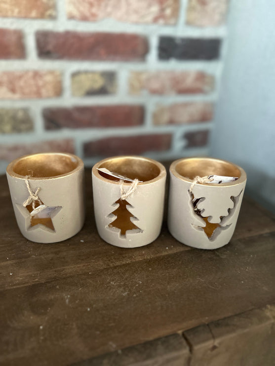 Set van 3 Waxinehouders Kerstmis