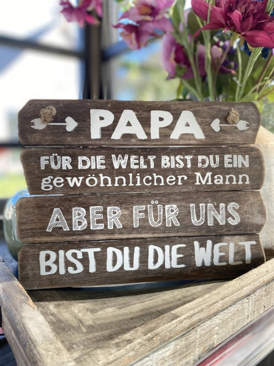Tekstbordje papa Duits