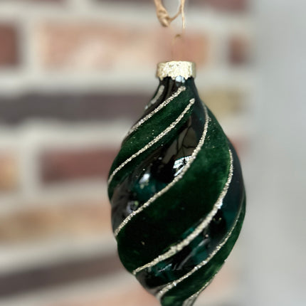 Kerstornament Groen-Goud-Fluweel