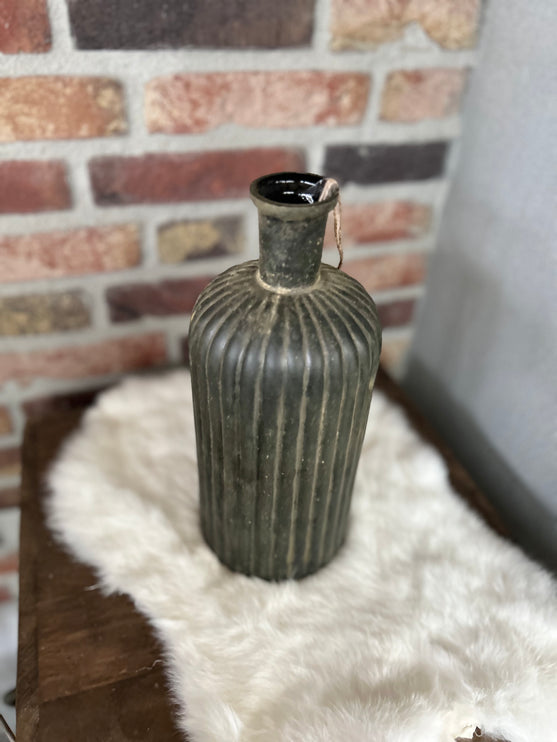 Vaas Geribbeld Grijs/zwart