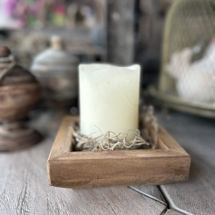 Houder hout vierkant