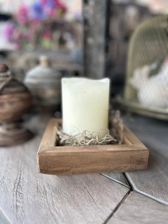 Houder hout vierkant