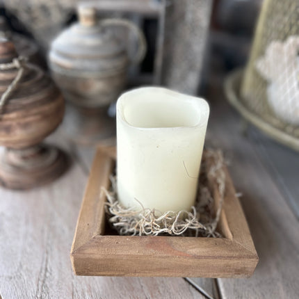 Houder hout vierkant