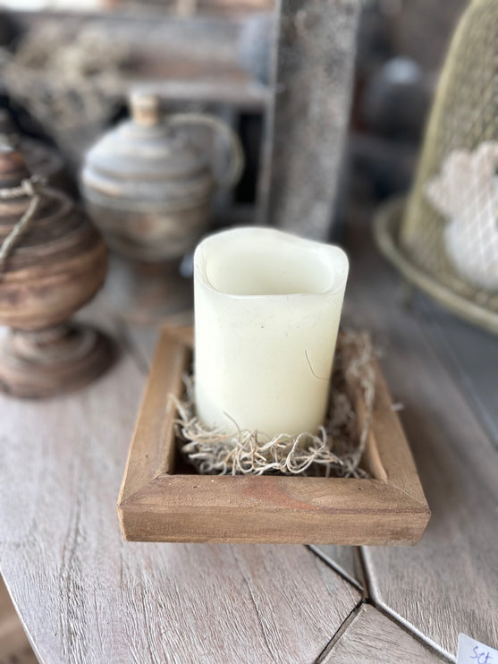 Houder hout vierkant